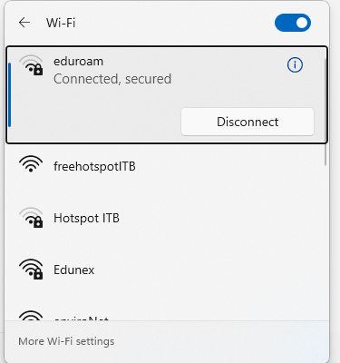 eduroam ITB connected