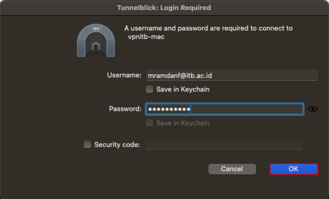 Login Tunnelblick
