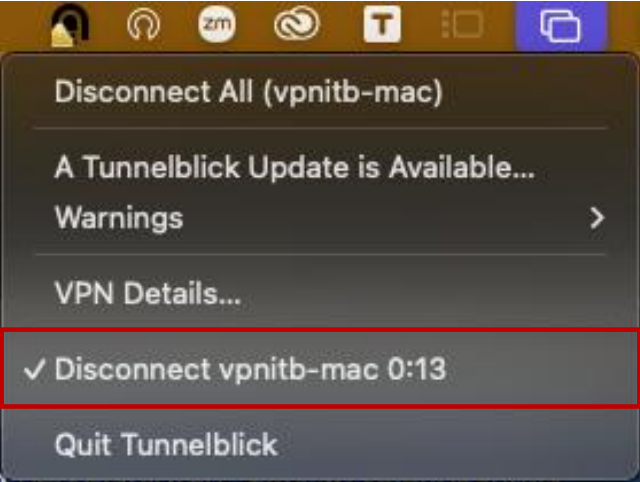 Disconnect vpnitb-mac